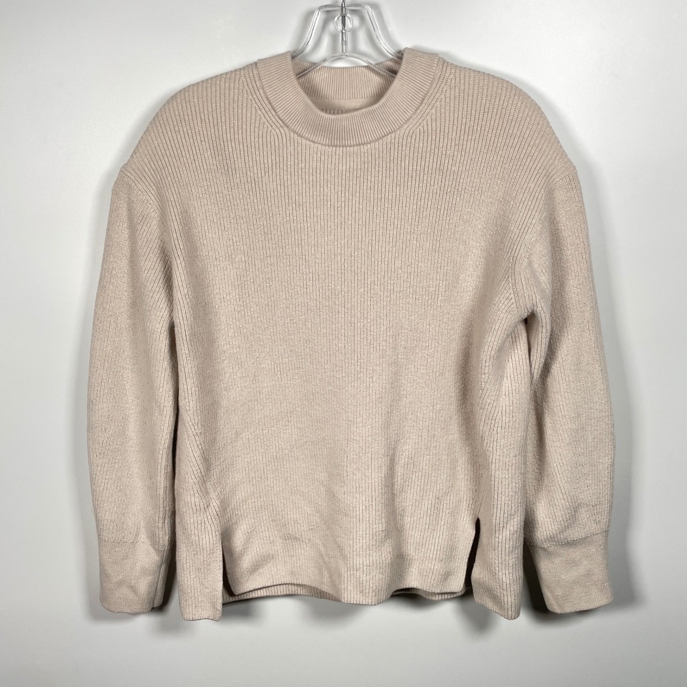Lululemon Merino Wool Blend Ribbed Knit Sweater Cream White Size 6